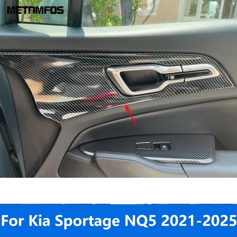 For Kia Sportage NQ5 - 2024 2025 Carbon Fiber ide Door Handle Bowl Panel Cover Trim Interior Accessories Car Styling