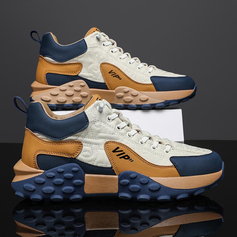 Scarpe da ginnastica da uomo con suola spessa, scarpe da uomo alla moda, scarpe vulcanizzate versatili, scarpe da corsa all'aperto con lacci, antiscivolo, Zapatillas De Hombre