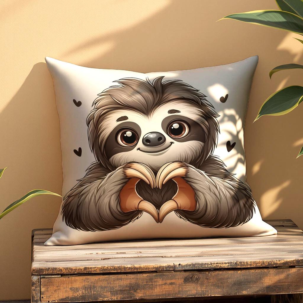 2D Hugging Penguins Pillow Cover Cute Couple Penguin Print Soft Cushion Case For Sofa Couch Animal Lover Home Decor