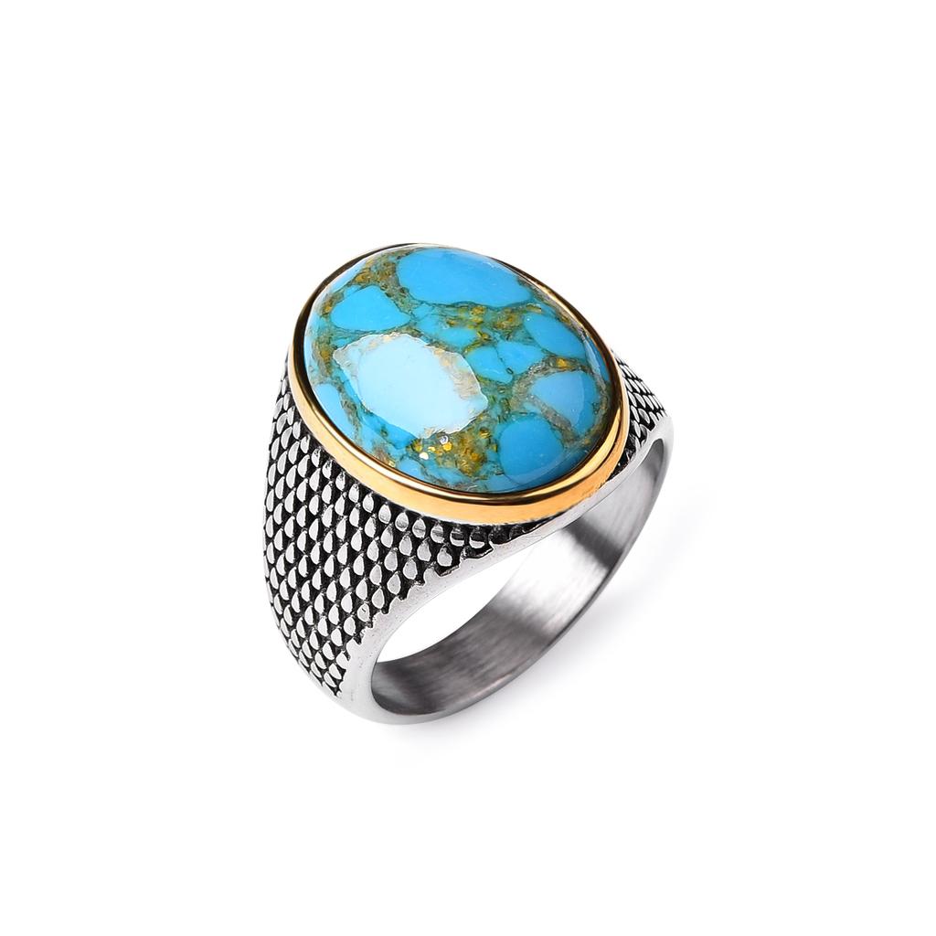 Erkek/Kadın 316L Paslanmaz Çelik Oniks Dokulu Altın Kaplama Yüzükler Klasik Moda Trendi Takılar Yüksek Kaliteli Ürünler