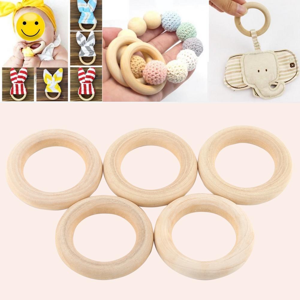 20Pcs Natural Unfinished Wood Rings Wooden Round DIY Craft Jewelry Making Accessory New