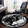 1pc Wolf YinYang Office Round Area Rug, Under Office Chairs Bedroom Living Room Home Decor, Room Deco, Available in Various Sizes