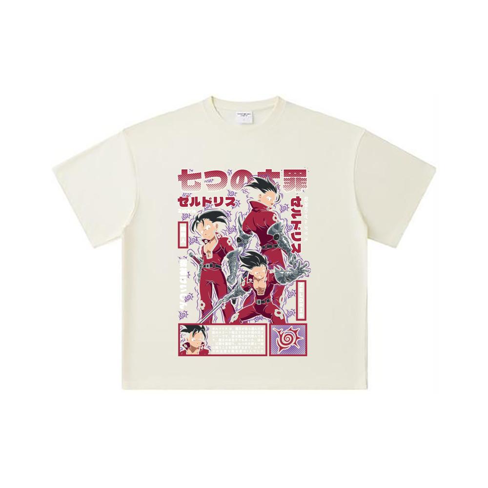 260 GSM Double Yarn 32 Count 100% Cotton Seven Deadly Sins V10 Zeldris Print Unisex Heavy Cotton T Shirt