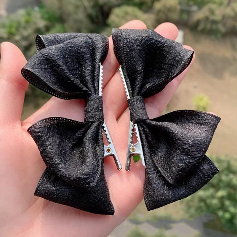

2PCS New Lovely Princess Black Red Bow Girls Hairpins Children Headwear Hairgrip Hair Clips Barrettes Hair Accessories