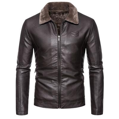 Herren Business Lederjacke Plus Samt Winter Neue Herren PU Lederjacke Revers