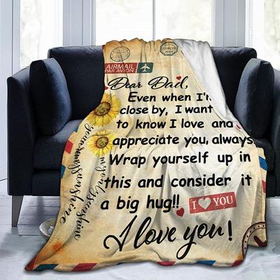 Gifts for Dad Flannel Throw Blanket To My Dad Fleece Blanket Dad Gifts In Home Bed Sofa Chairs (to My Dad, 40 X 50 Inch)