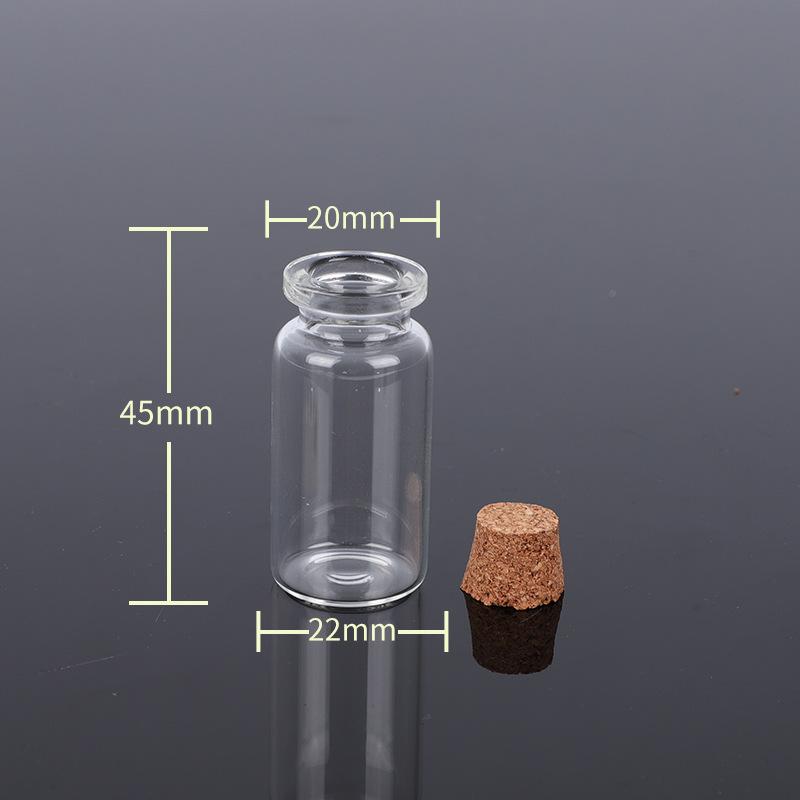 Transparent Glass Sealed Decoration Vial Cork Stopper Lid Storage Subpackage Bottle Multi Purpose Small Capacity Reagent Bottles