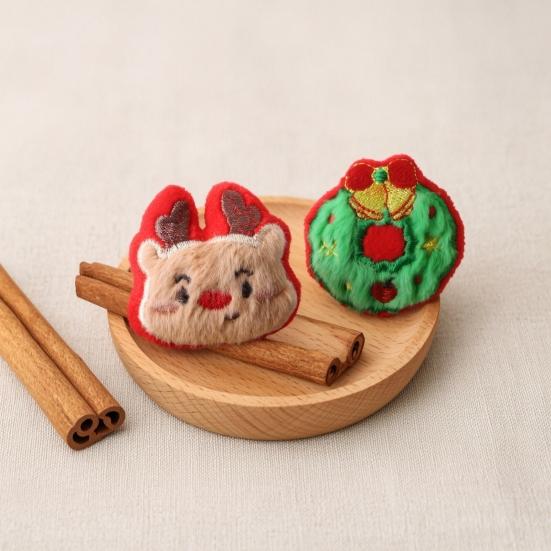 Interactive Entertainment for Kittens Christmas Cat Toy, Soft Plush Santa Claus Snowman Elk Tree Toys Indoor Cats Chew Bite Pet Enrichment Toy Kitten