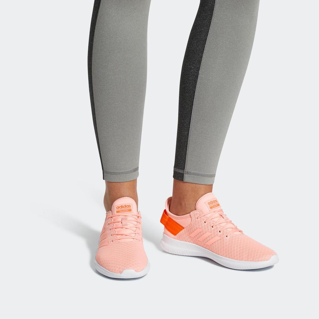 Adidas Neo Qtflex Exquisite Retro Durable Lightweight Low Top Casual Running Shoes Women Sneaker Coral-Pink DA9445