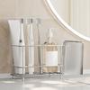 Stainless Steel Toothbrush Holder Bathroom Toothpaste Holder Stand with Quick Drainage Countertop Organizer for Bathroom Accessories