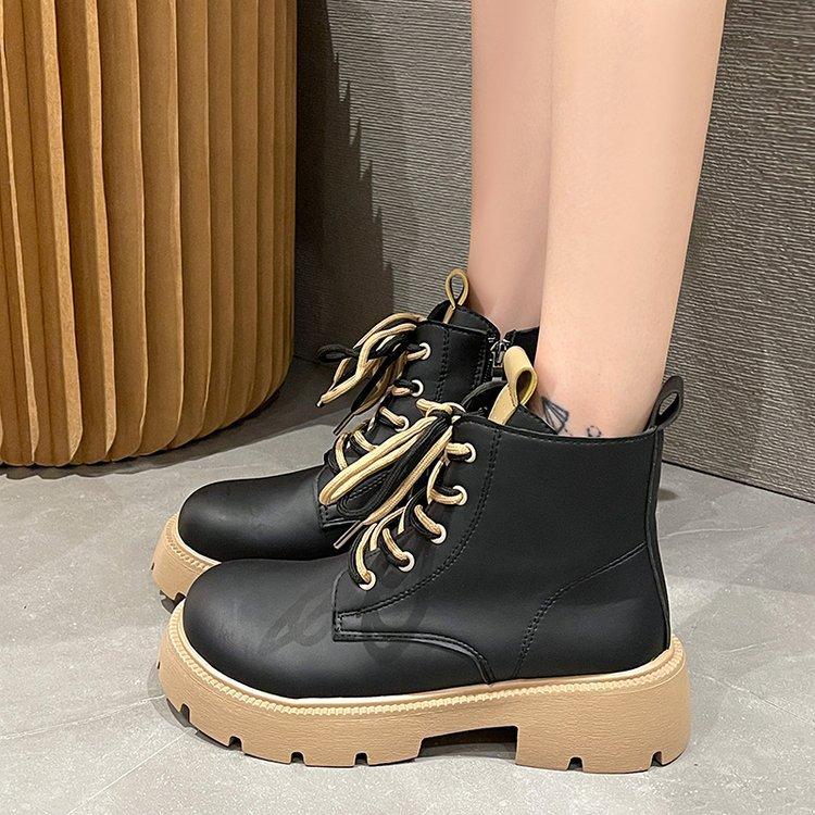 Buy Fashion Martin Boots Thick Bottom Street Shot Solid Color ...
