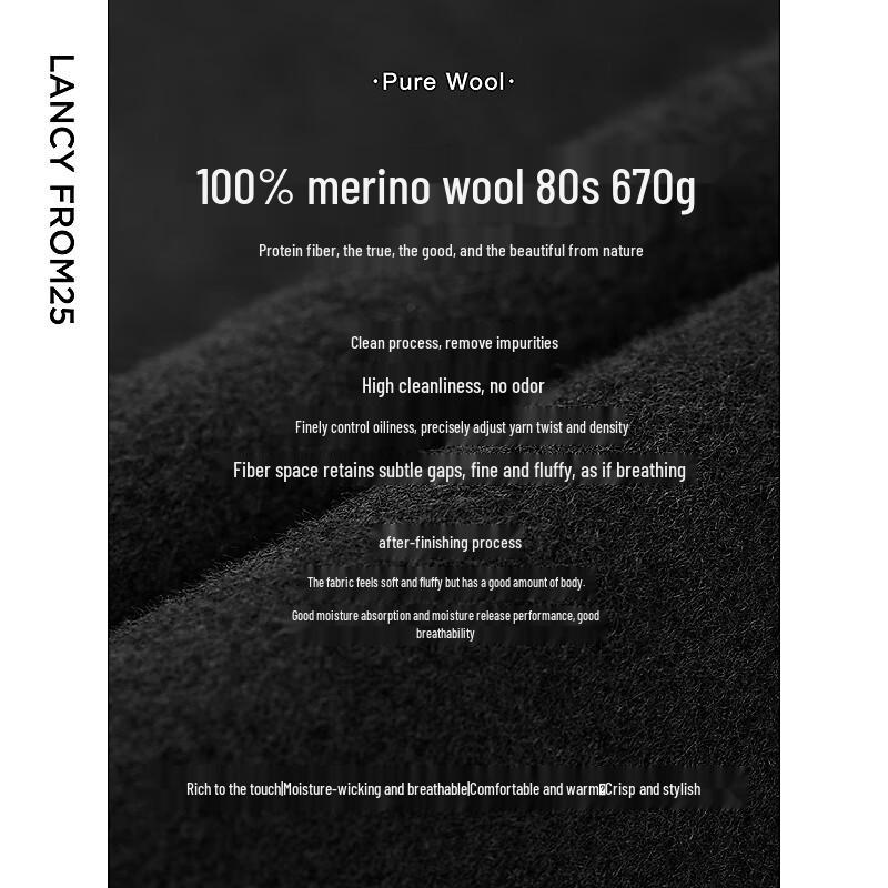 Langzi Women's French Retro Wool Blend Slim Coat