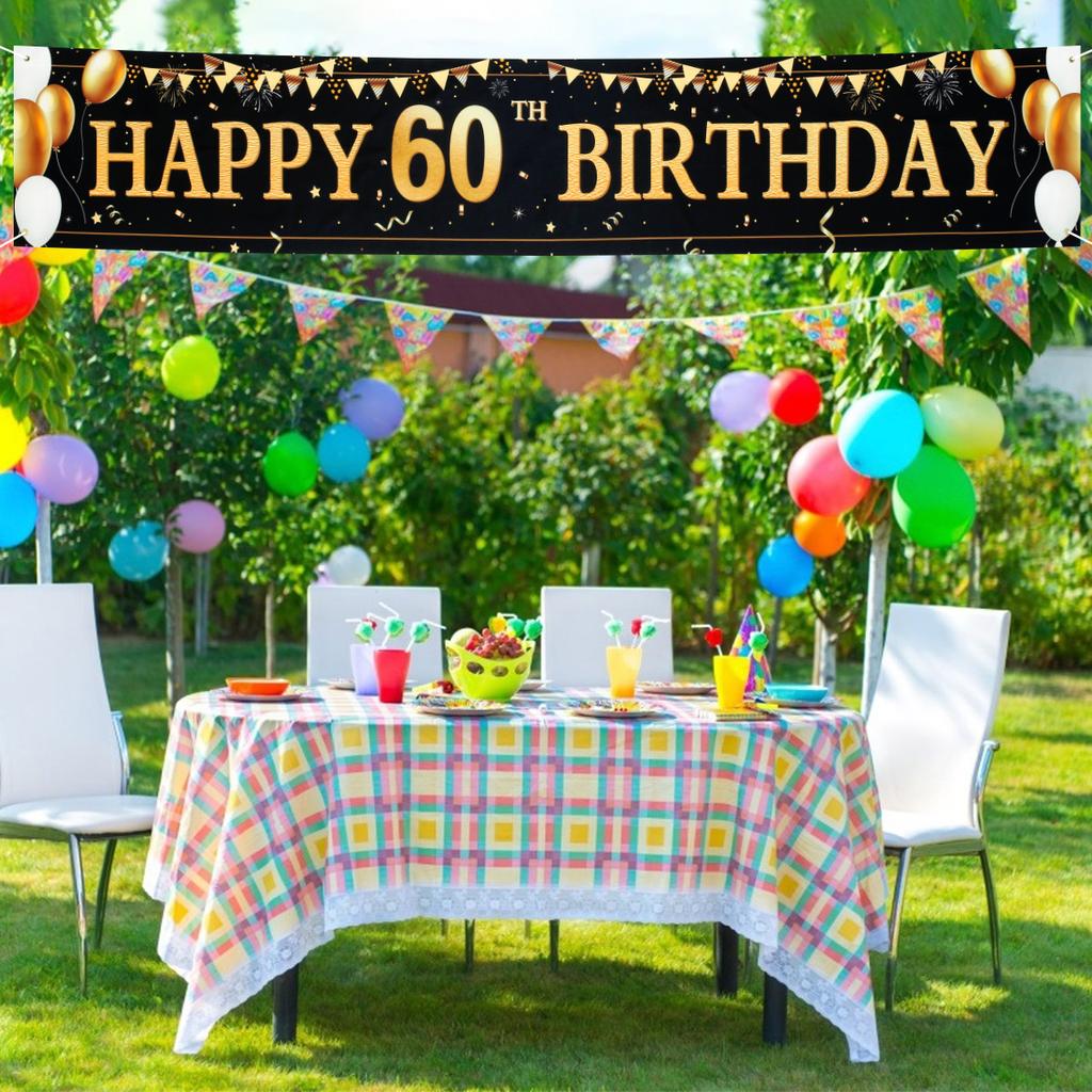 30-80 Old Birthday Background Decor Birthday Banner Hanging Poster Flag 50th 60th 70th Latex Balloon Bunting Garland Anniversary