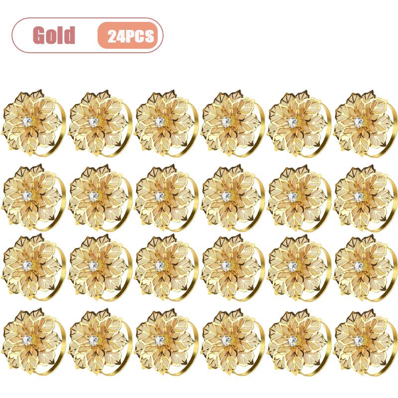 Fine Dining Gold Silver Napkin Rings Hotel Restaurant Table Setting Decor for Wedding Banquet and Formal Events