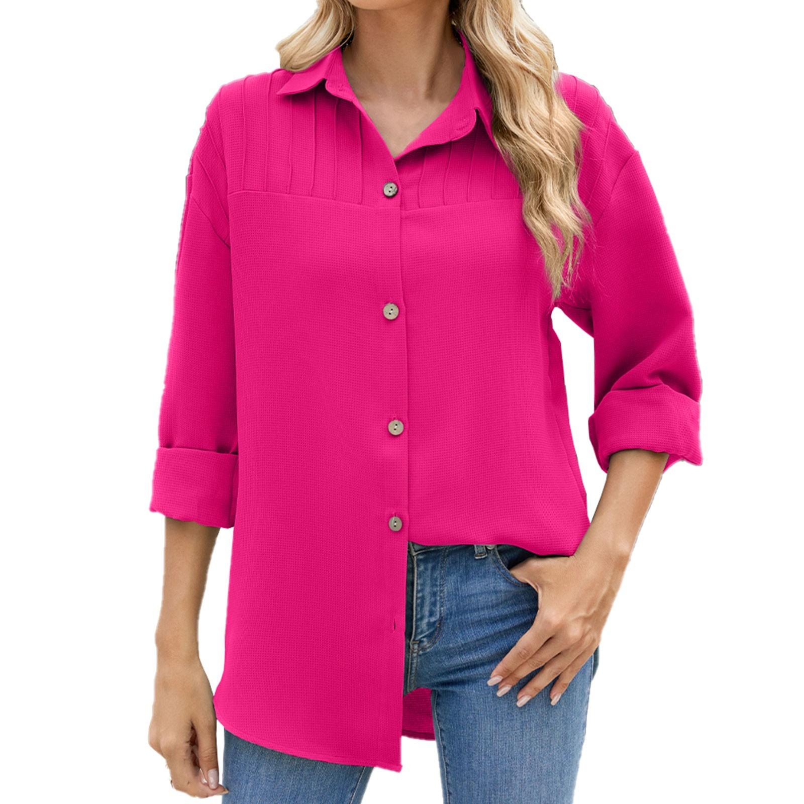 

Женский повседневный однотонный свободный кардиган-жакет с лацканами и длинными рукавами на пуговицах L