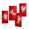 4pcs Relief Pattern 2026 Spring Festival Lucky Money Bag Year of The Horse Red Packet  Wedding