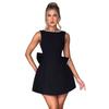 Women's Summer Pearl Bow A-Line Fashion Slim Dress