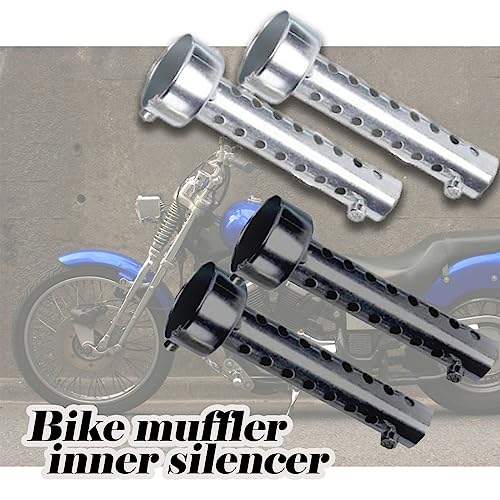 Lapensee PIENSE Motorcycle Inner Silencer Inner Baffle Universal Silencer Set of 2 Long Short Width: 42/45/48/60mm (42mm Black)