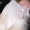 Oil Shiny Silky Panties Men High Waist Seamless Ice Silk Brief Sexy Transparent Bullet Separation Underwear Sissy Pouch Lingerie