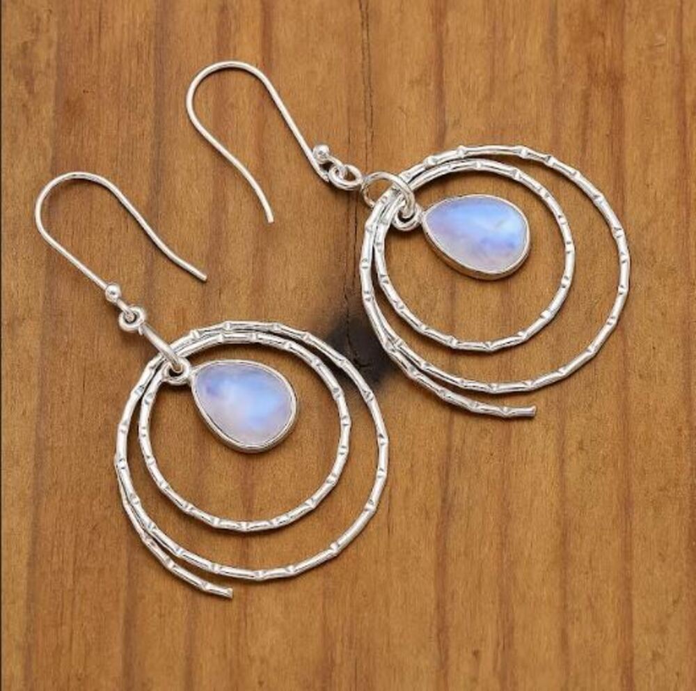 

Серьги-подвески из стерлингового серебра 925 пробы ручной работы, дизайнерские, женские, с камнем-талисманом, ювелирные изделия, подарок на свадьбу, подарок на годовщину