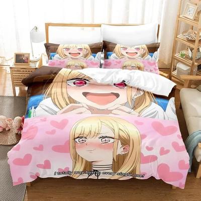 Anime My Dress-Up Darling Bettwäsche Set Einzelbett Twin Full Queen King Size Bettset Erwachsene Kind Schlafzimmer Bettbezug Sets Heimtextilien