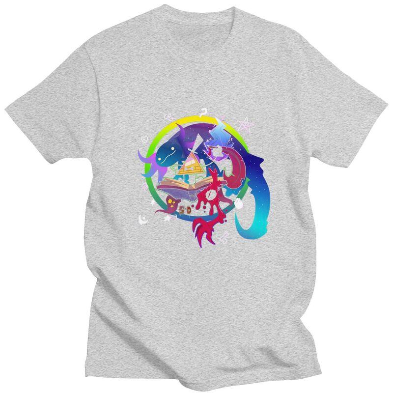 Custom Gravity Falls Printed Tshirt for Men Short Sleeve Streetwear T Shirt Fashion Cartoon T-shirts Loose Fit 100% Cotton Tee
