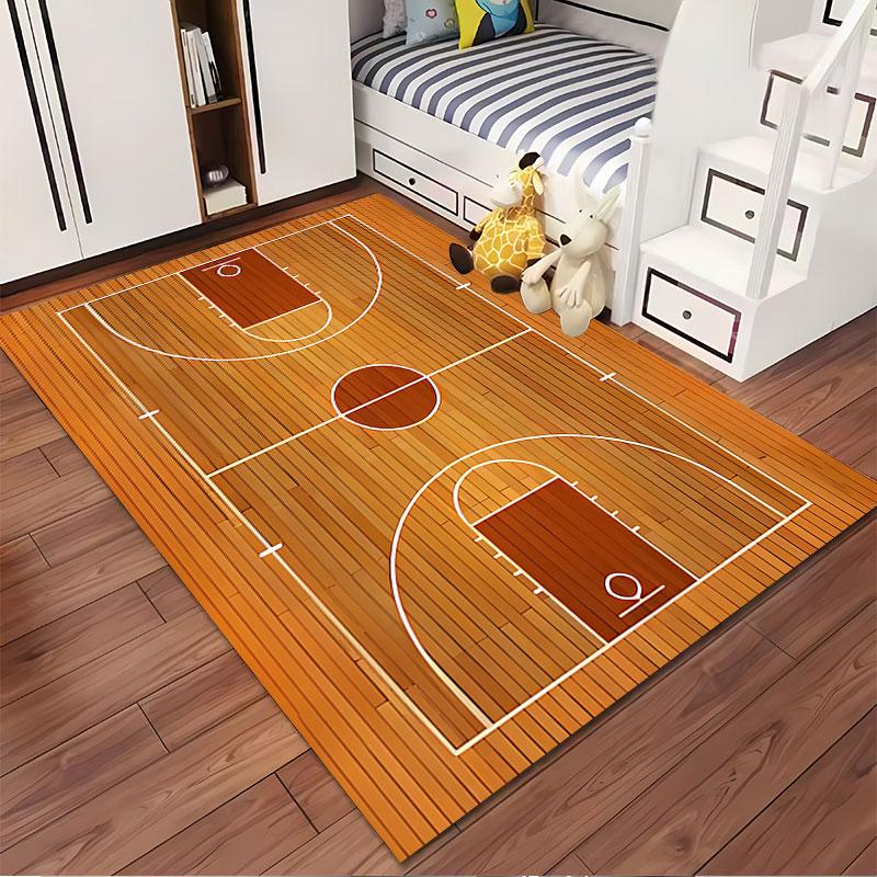 Basketball Court Pattern Rug suitable as a non-slip mat for the living room or bedroom sofa