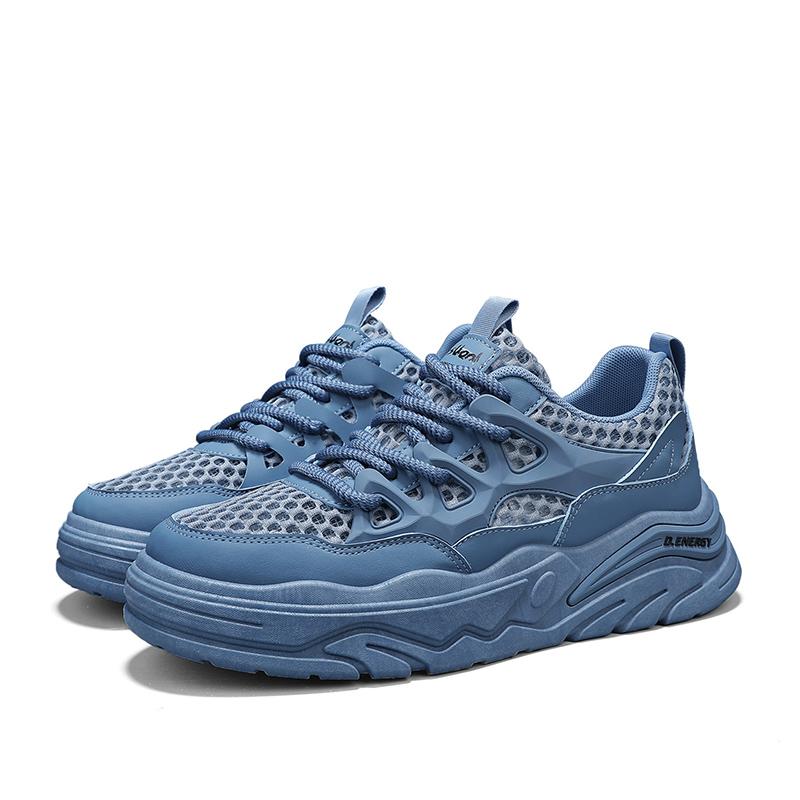 

Мужские летние дышащие спортивные туфли для отдыха из сетки с полыми отверстиями для подростков, легкие, на толстой подошве, износостойкие мужские сетчатые туфли 44