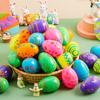 3Pcs Easter Egg Vibrant Color Cartoon Pattern Capsule Eggshell Surprise Balls Toy for Holiday Decoration
