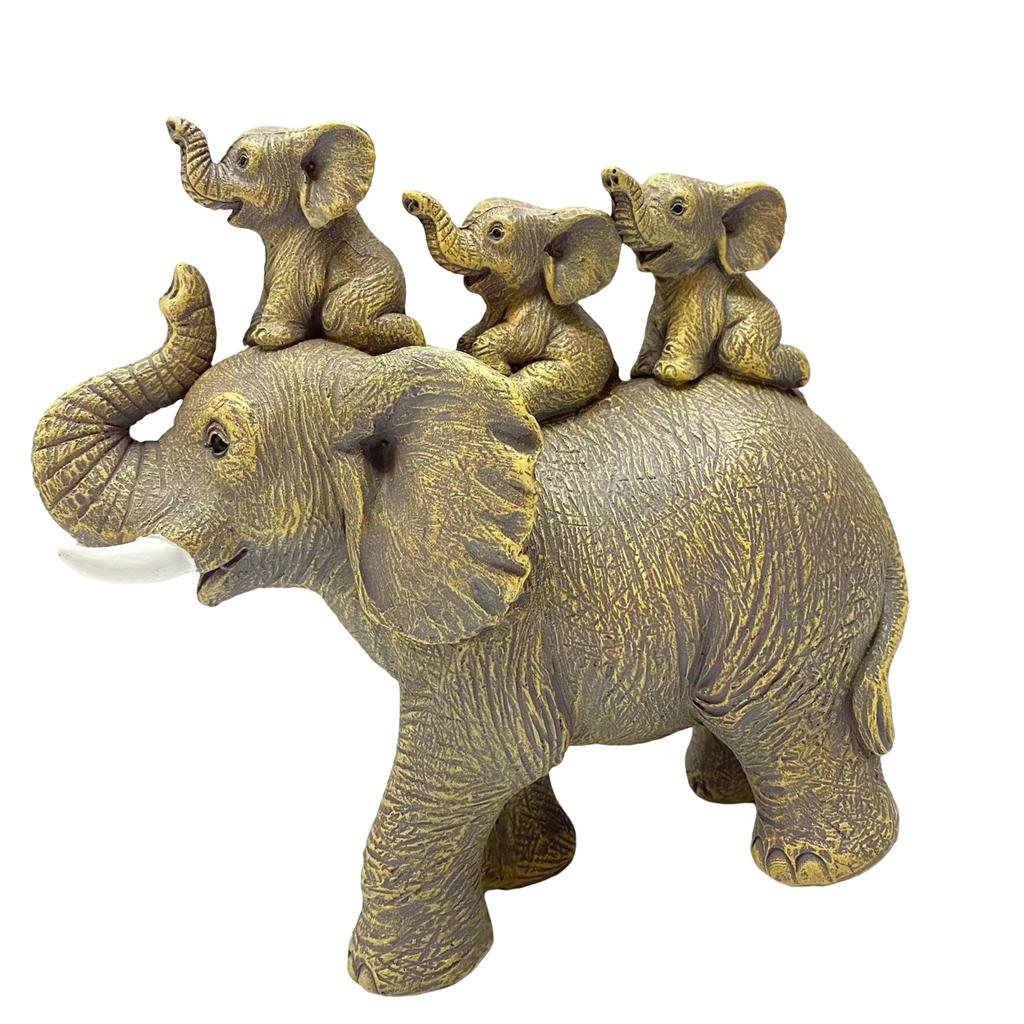 Elegant Resins Elephant Mother and Baby Figurine Sculpture for Home Decoration Collectible Ornament and Gift Giving