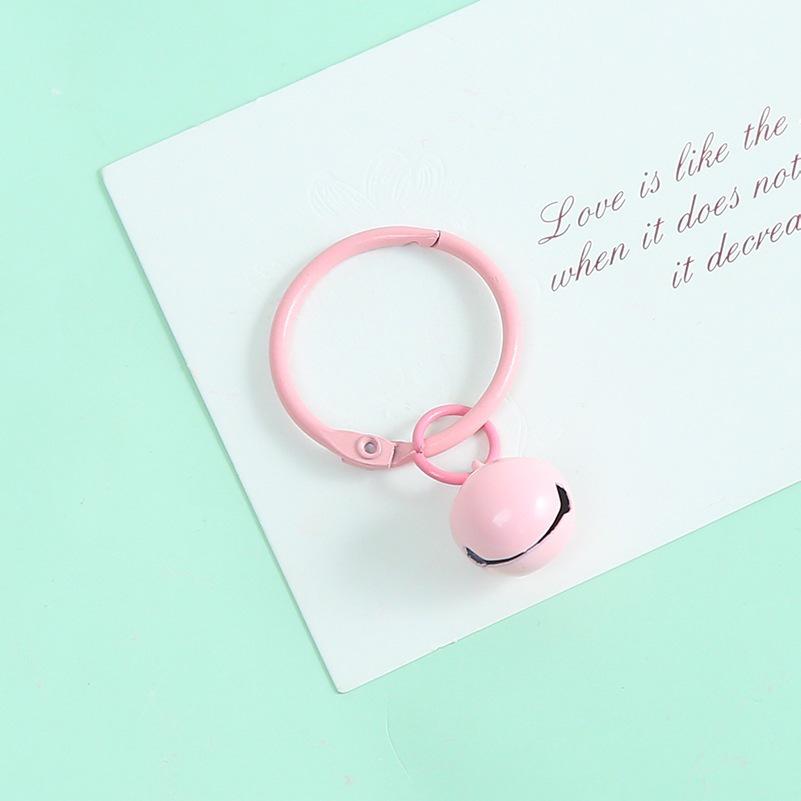 14mm Painted Alloy Bell Keychain Ring Pendant for DIY Accessories