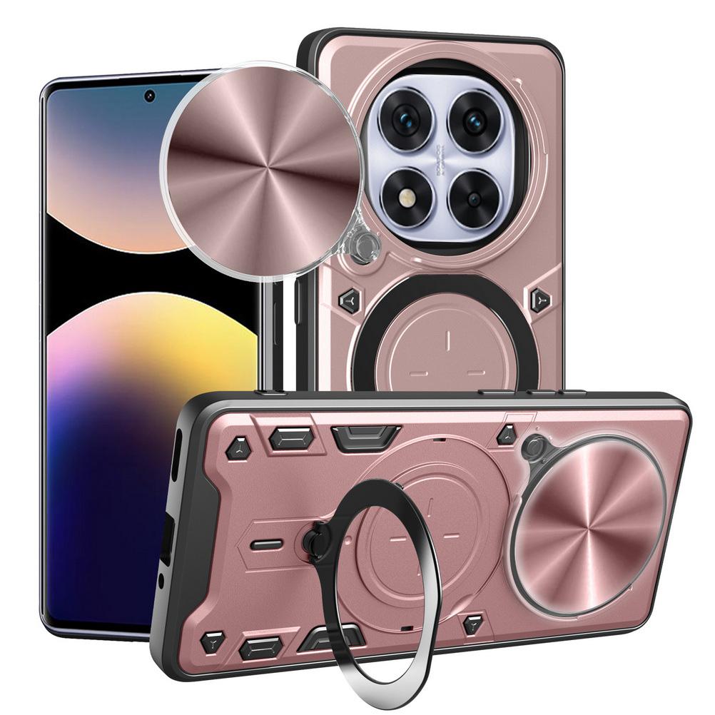

Metal Ring Holder Magnet Car Mount Camera Protect Case for Xiaomi Redmi Note 14 Pro 4G + Redmi 14C 14R A3 Rotating Holder Cover Redmi A3