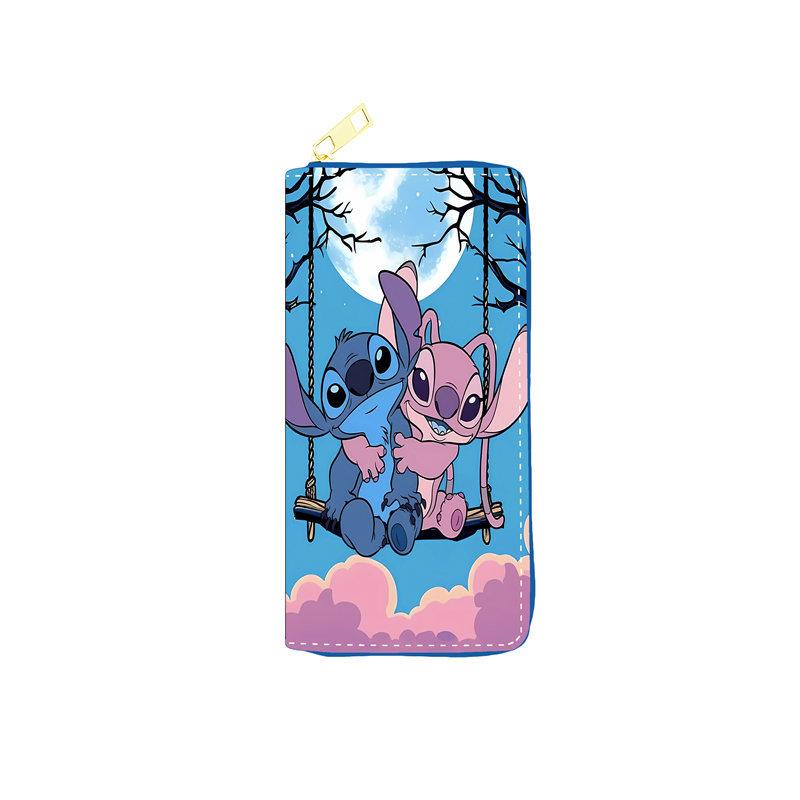 Cute Cartoon PU Leather Long Wallet for Students Single Zipper Coin Purse Makeup Bag Clutch 3pcs