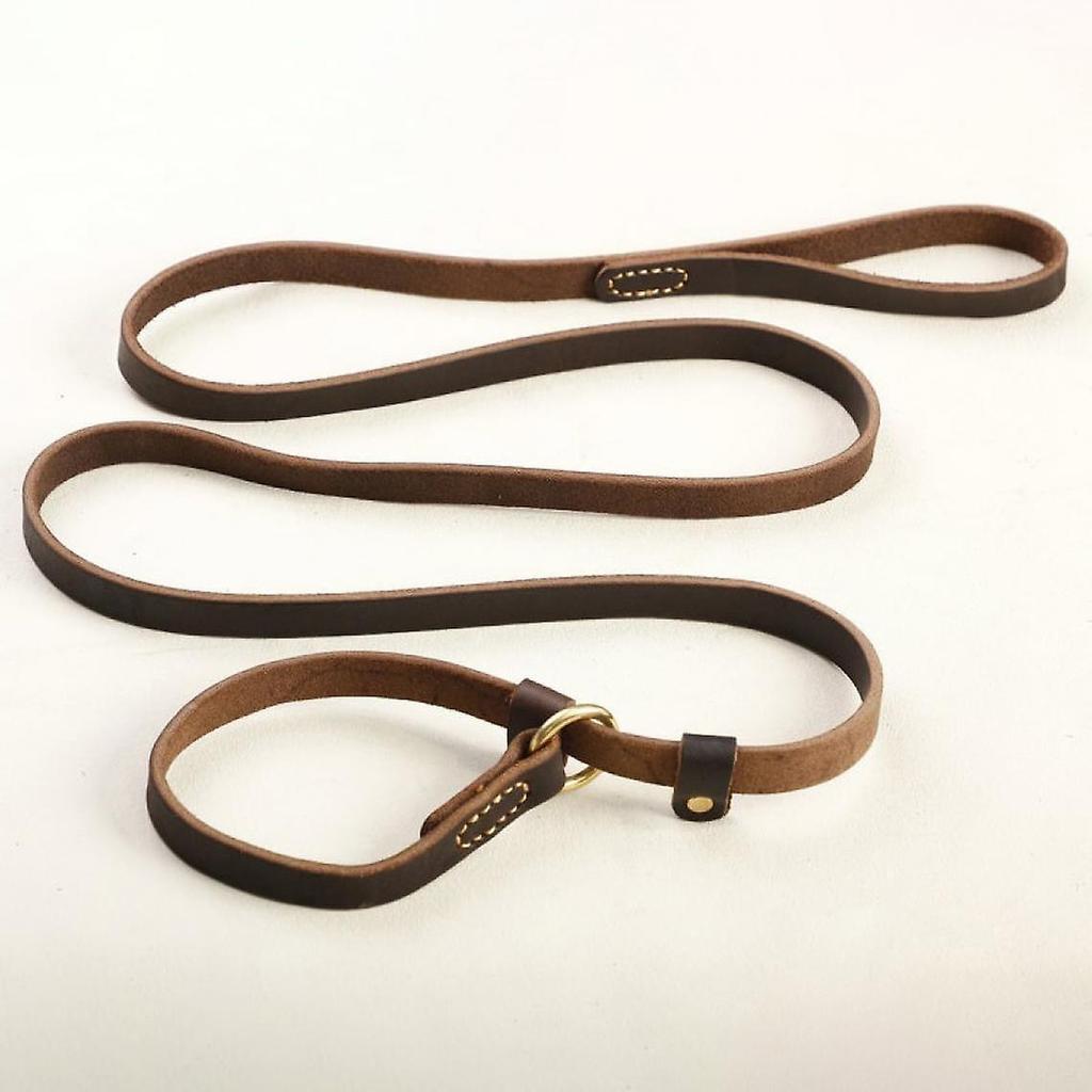 Genuine Leather P Chains For Large Dogs Slippery Straps Pet Walking Lead Genuine Leather Dog Traction Rope For Small Large Dogs
