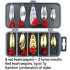 10Pcs Fishing Metal Spoon Lure Kit Set Gold Silver Baits Sequins Spinner Lures with Box Treble Hooks Fishing Tackle Gear
