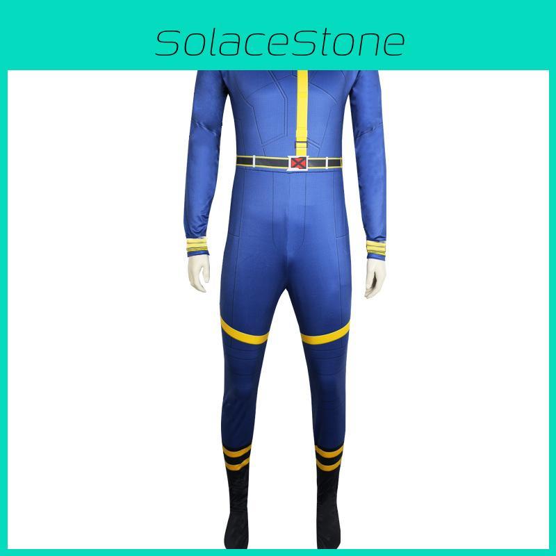 Cosplay oblek Cyclops z X-Menů ze spandexového materiálu pro hraní rolí v anime a hrách