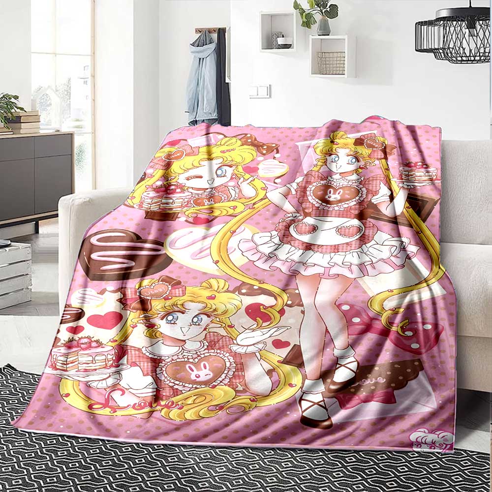 Sailor Moon Adventure Blanket Warmthful Decor Blanket Versatile for Sofa Sofa Couch Office Bed Picnics Warmthful Decor Best Holiday Y3