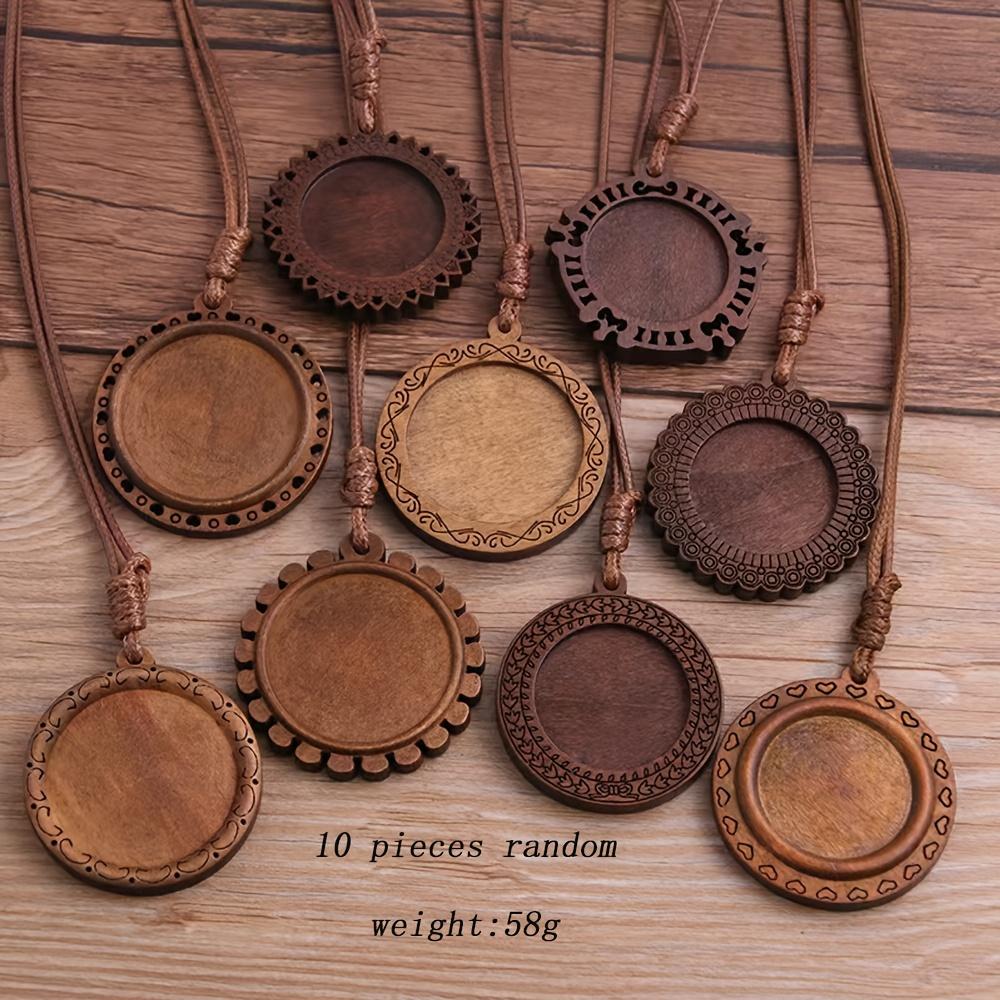

10 шт. Ассорти Геометрические Деревянные Круглые Основы для Подвесок для Изготовления Ювелирных Изделий, Винтажные Синтетические Оправы, Материалы для DIY 10pcs