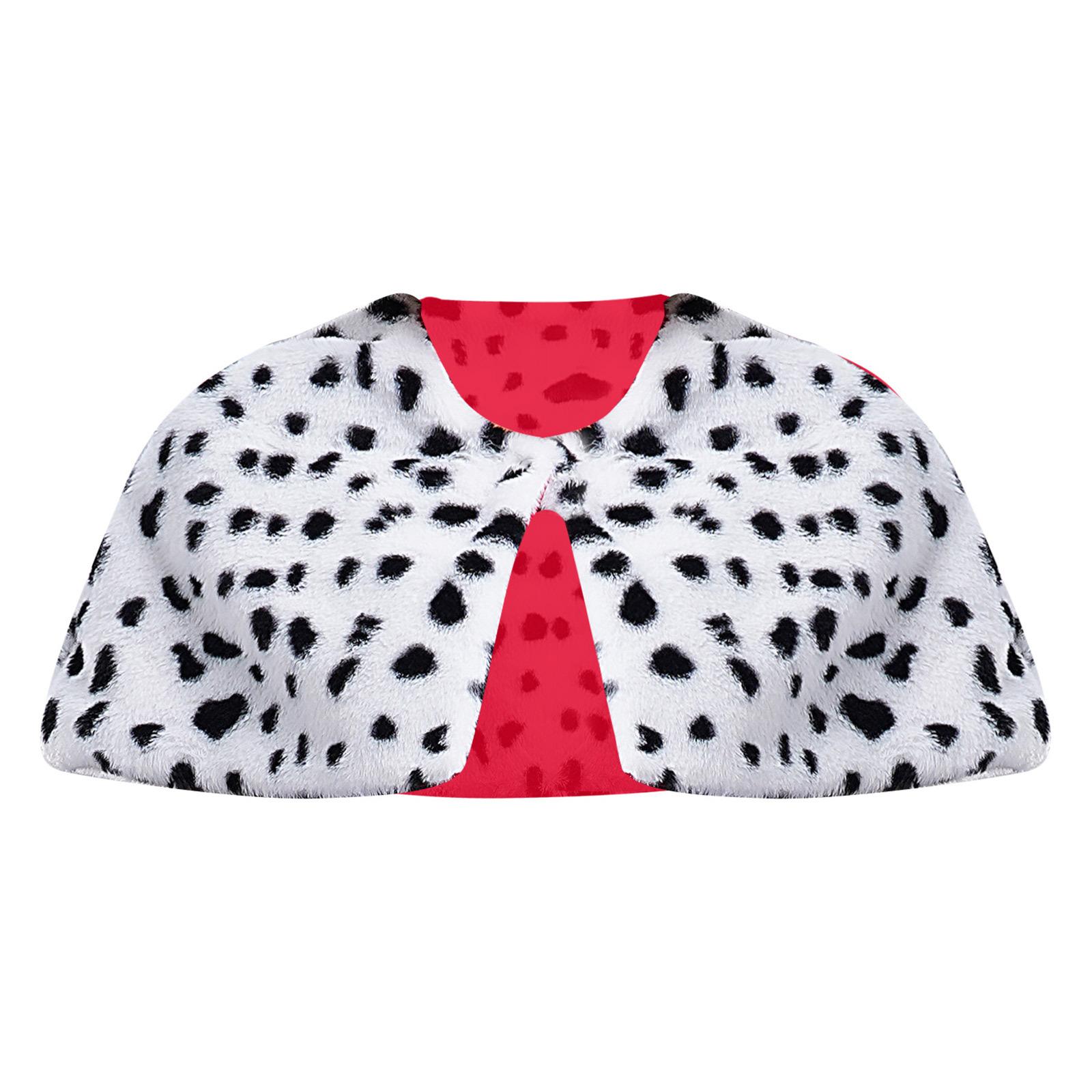 

Женская взрослая шаль далматинца из искусственного меха, шарф-накидка для косплея, аксессуары для вечеринки на Хэллоуин One Size