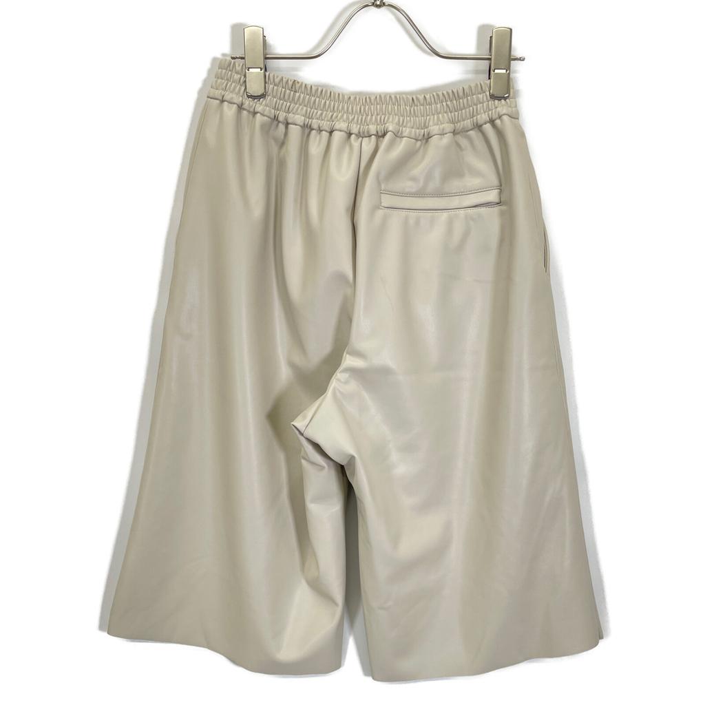 HYKE 24AW 242-13302 Cream ECO-LEATHER PANTS Bottoms 1 beigeUsed