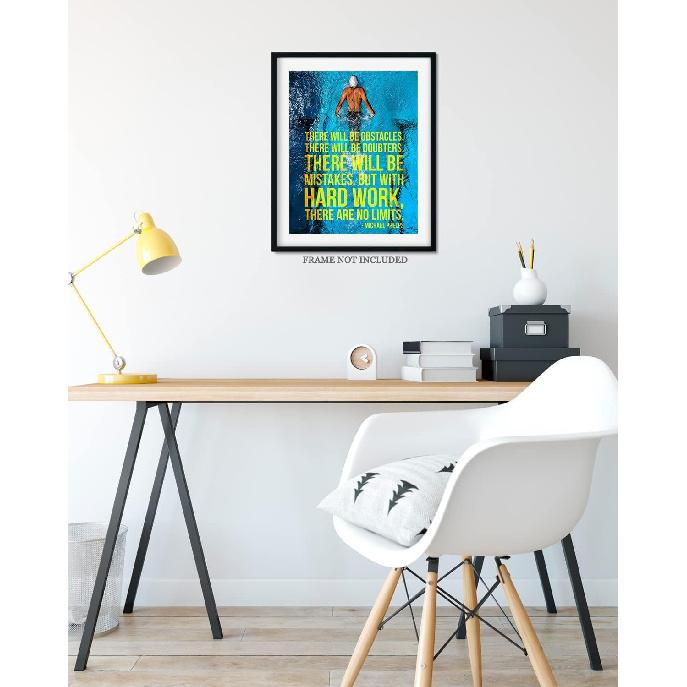 Govivo Michael Phelps pirational wall decor - Motivational wall art for swimming enthusiasts - Positive affirmations wall decor - 8x10 unframed print