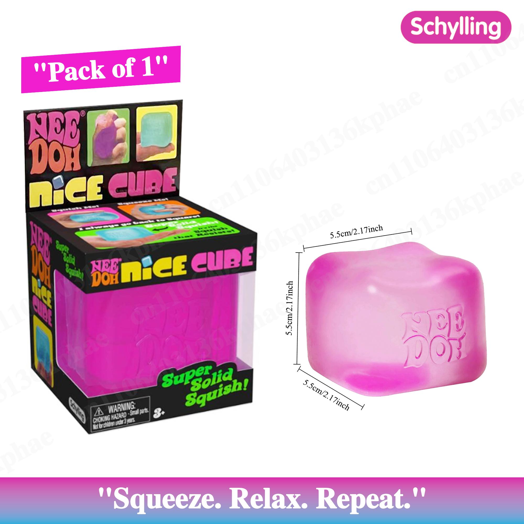 

Needoh Nice Cube Firm Sensory Fidget Toy - 2.17 Inch Solid Squishy Stress For Kids Adults Focus - 1Pc (as the picture-705)-