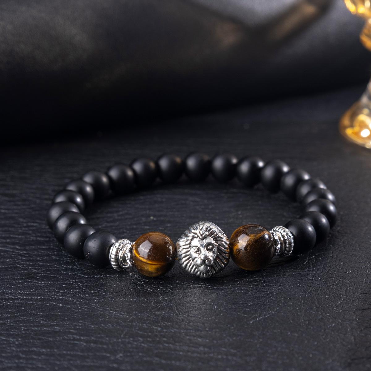 Натуральный кристальный браслет, тигровый глаз, браслет из вулканического камня, минималистичный аксессуар 18cm ring mouth