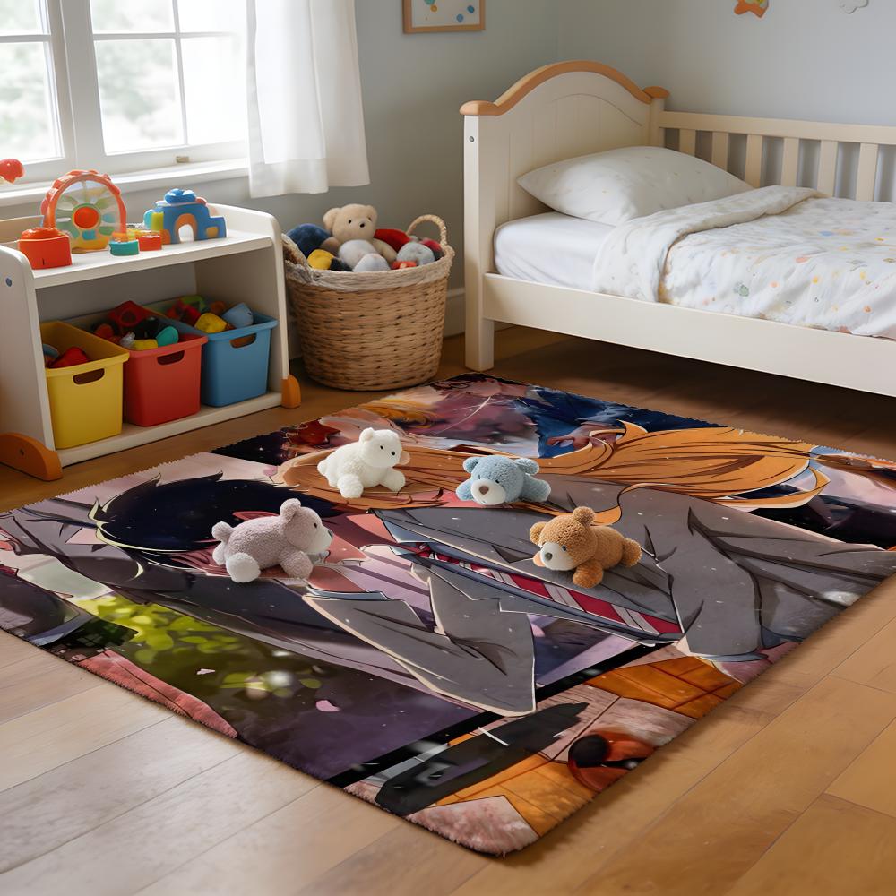 Floor Mat Soft Flannel Rug Non-Slip Absorbent Mat for Bathroom Bedroom Home Decor Anime A-Your Lie in April