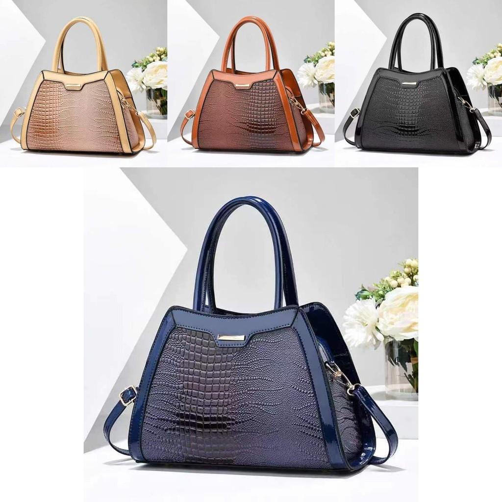 Stylish And Trendy New Womens Bucket Bag With Chic Crocodile Pattern Design In Black Khaki And More