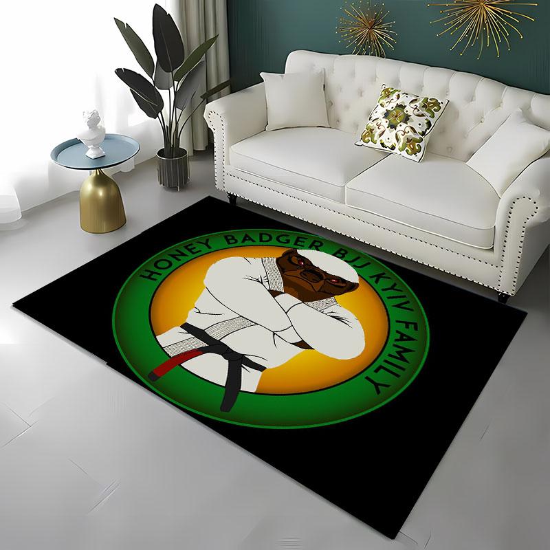 Tappeto Japanese B-Bjj Mma Guerriero di Jiu-Jitsu, Tappeto per Soggiorno Camera da Letto Divano Zerbino Decorazione, Tappetino Antiscivolo per Bambini Alfombra