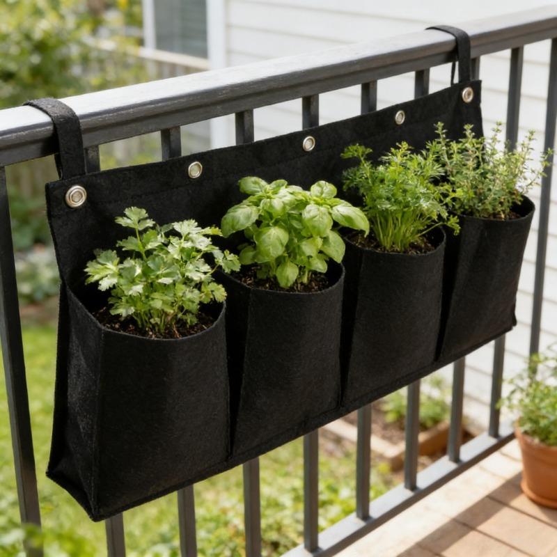 Black Felt Plant Grow Bag Non-Woven Fabric Wall Greening Felt Planting Bag Wall-Mounted Flower Growing Bag Gardening Accessories