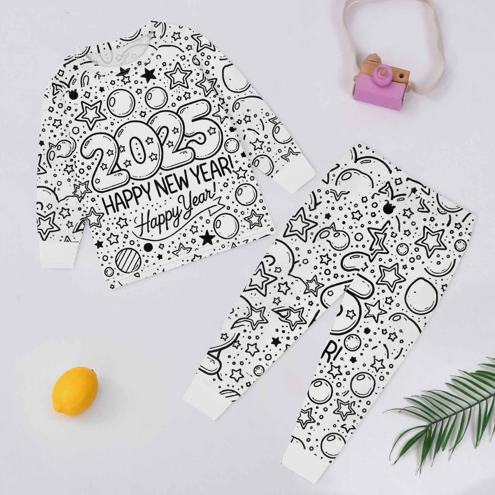 

Детский комплект домашней одежды Sketch Coloring Fun Раскрашенная вручную домашняя одежда Пижамный комплект 90 тёмно-синий