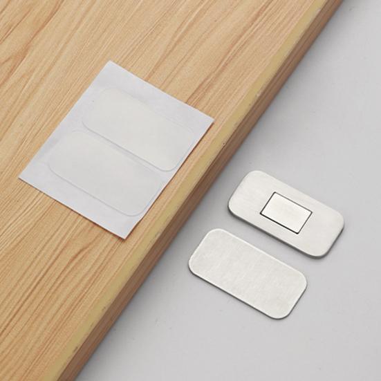 2/4/6/8Pcs Stainless Steel Magnetic Door Catch, Ultra Thin Cabinet Door Magnet, Adhesive Magnetic Latch for Kitchen Bathroom Closet Cupboard Drawer