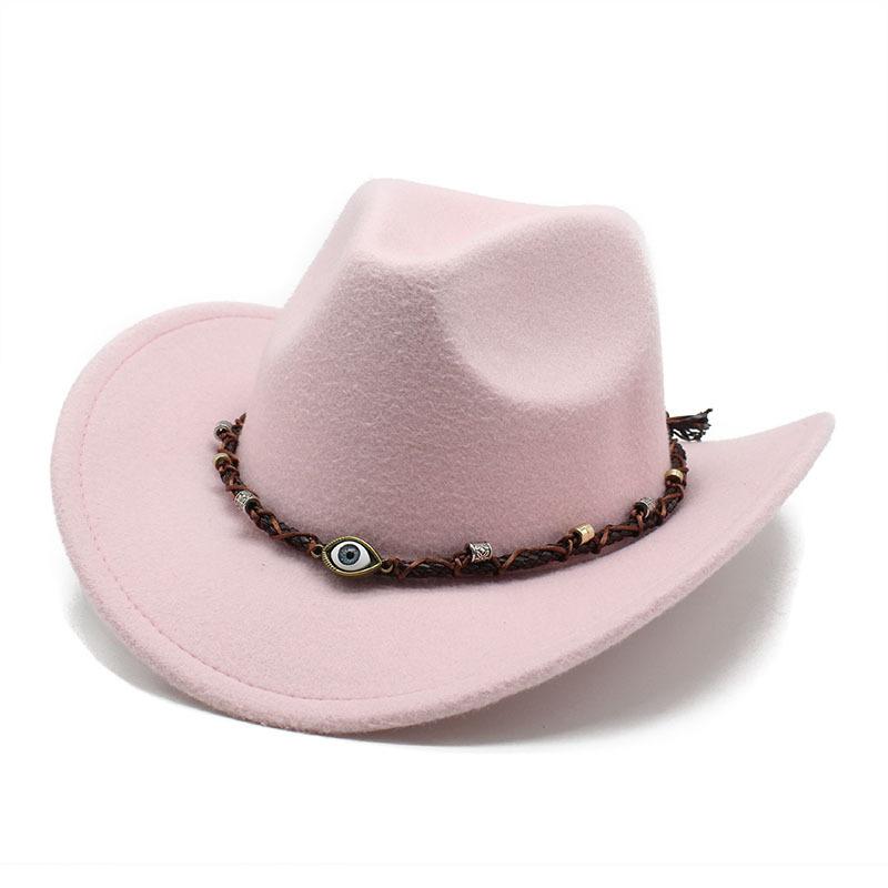 Versatile Western Cowboy Hat Rolled Brim Hat Men'S And Women'S Tibetan Top Hat